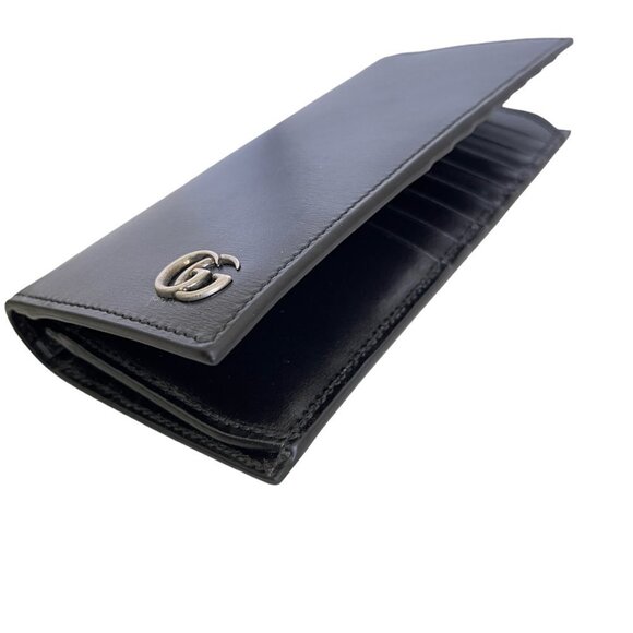 Gucci 428740 Men's Black Leather GG Marmont Vertical Wallet, Boarded Plutone - Picture 5 of 15